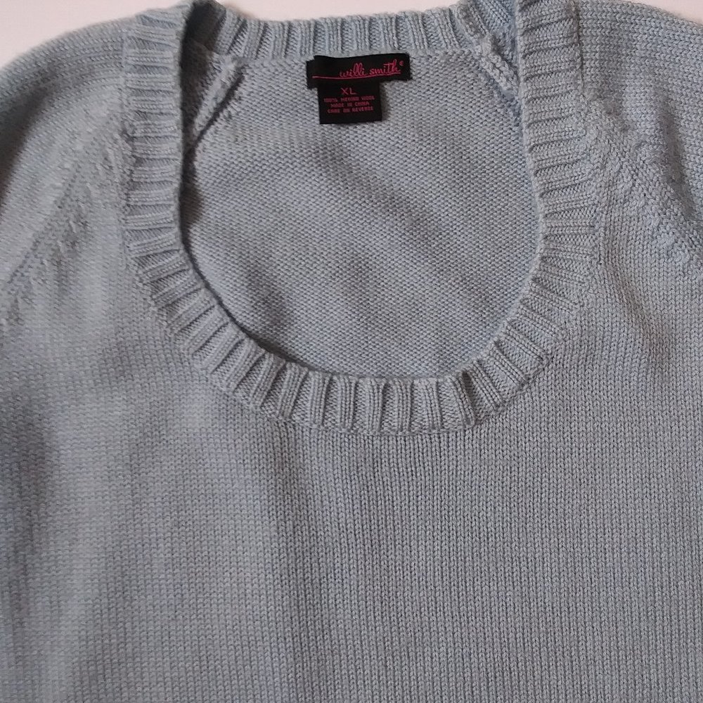 Willi Smith XL Light Blue Merino Wool Sweater - Picture 3 of 13